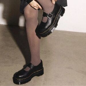 NEW Dr Martens Addina Flower Buckle Leather Platforms